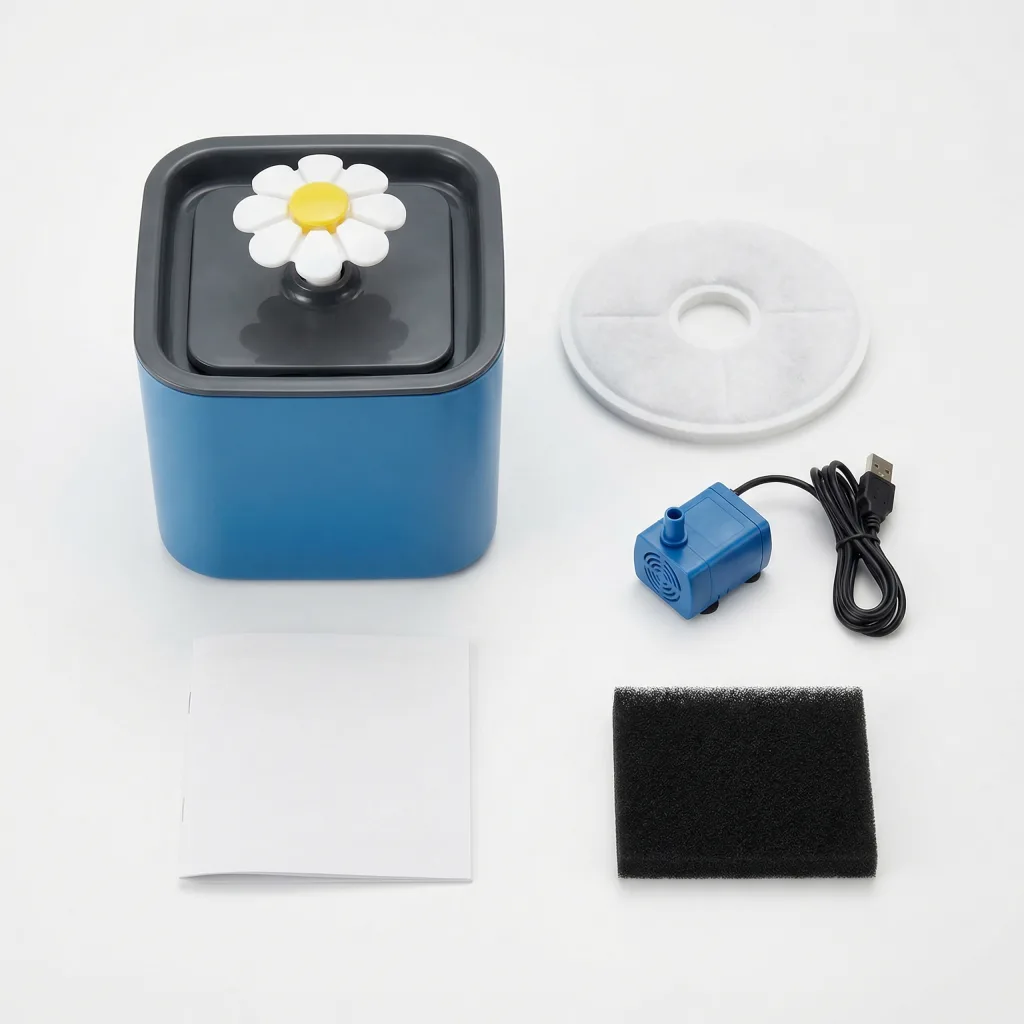 Fontaine à Eau pour Chat 3 Modes de Flux - LED Bleue - Filtration 4 Couches