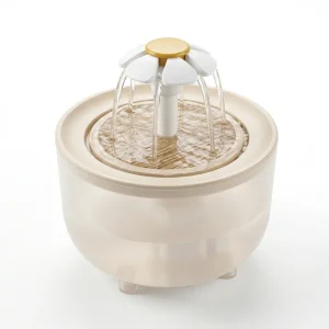 Mini Fontaine à Eau pour Chat Compacte - Effet Cascade Marguerite - 1,2 L