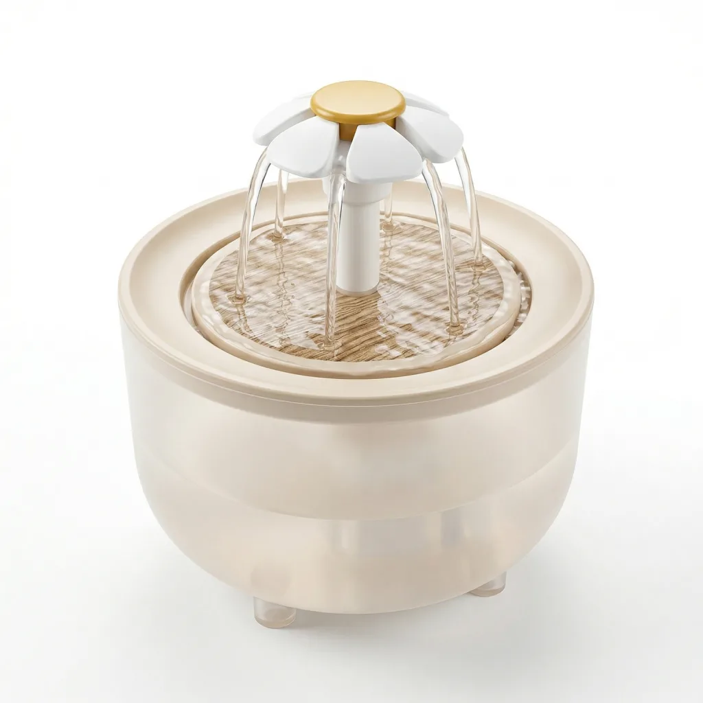 Mini Fontaine à Eau pour Chat Compacte - Effet Cascade Marguerite - 1,2 L
