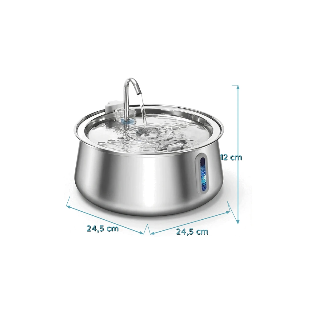 Fontaine à Eau pour Chat en Inox 304 - Grande Capacité 4 L - Silencieuse