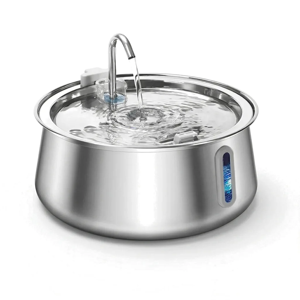 Fontaine à Eau pour Chat en Inox 304 - Grande Capacité 4 L - Silencieuse
