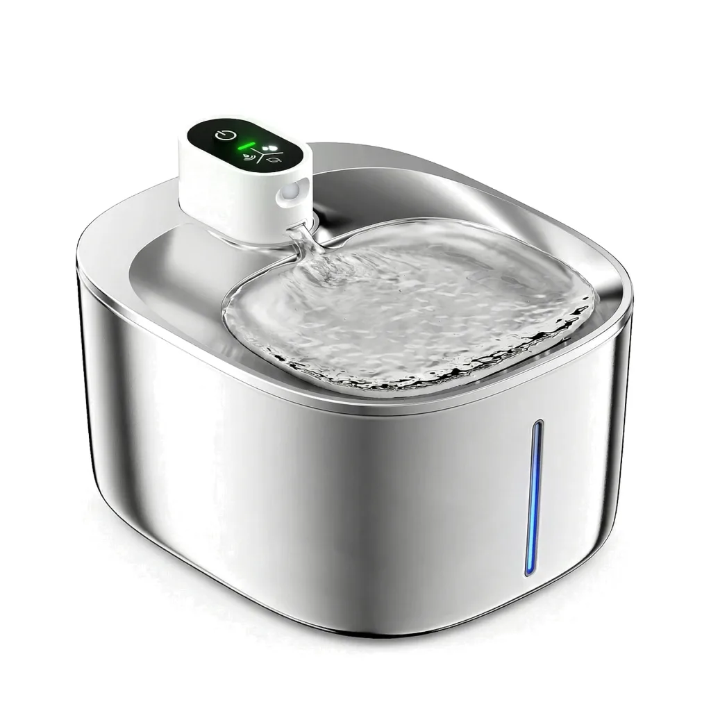 Fontaine à Eau pour Chat Sans Fil Inox 304 - Capteur Infrarouge - 4 L