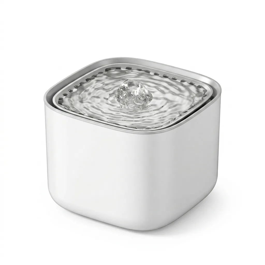 Fontaine à Eau pour Chat Compacte - Pompe Silencieuse 30 dB - Double Débit - 3 L
