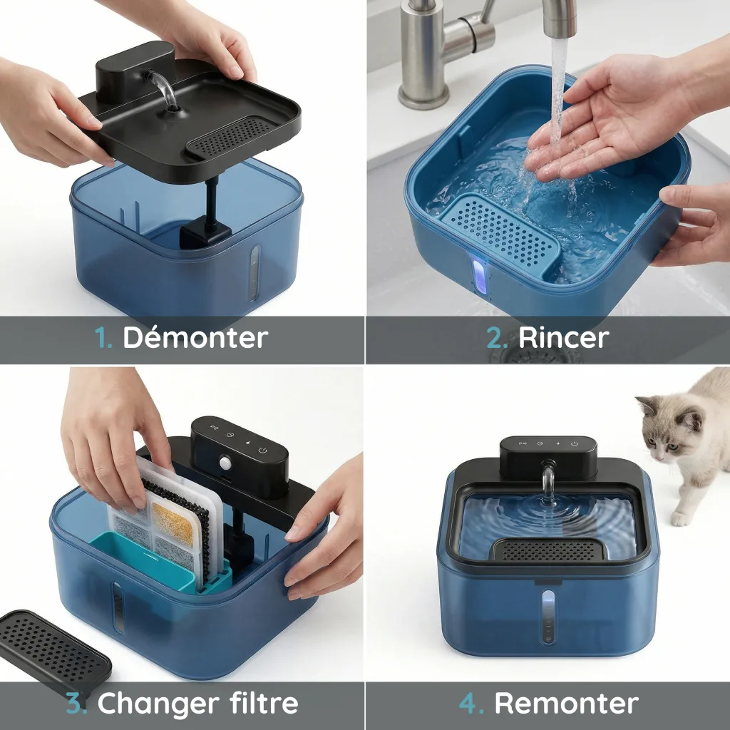 Fontaine à Eau pour Chat Sans Fil - Capteur Infrarouge 150° - 2,2 L
