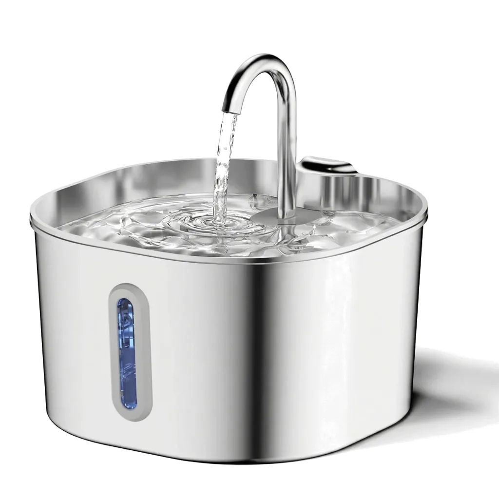 Fontaine à Eau pour Chat Inox 304 - Col de Cygne - Filtration 4 Couches - 2,2 L