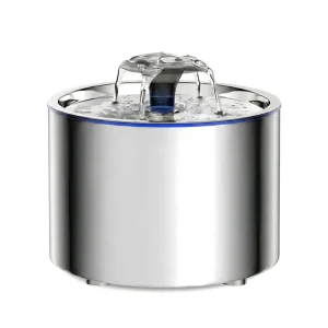 Fontaine à Eau pour Chat Inox SUS 304 - Arrêt Automatique - LED - 2,5 L