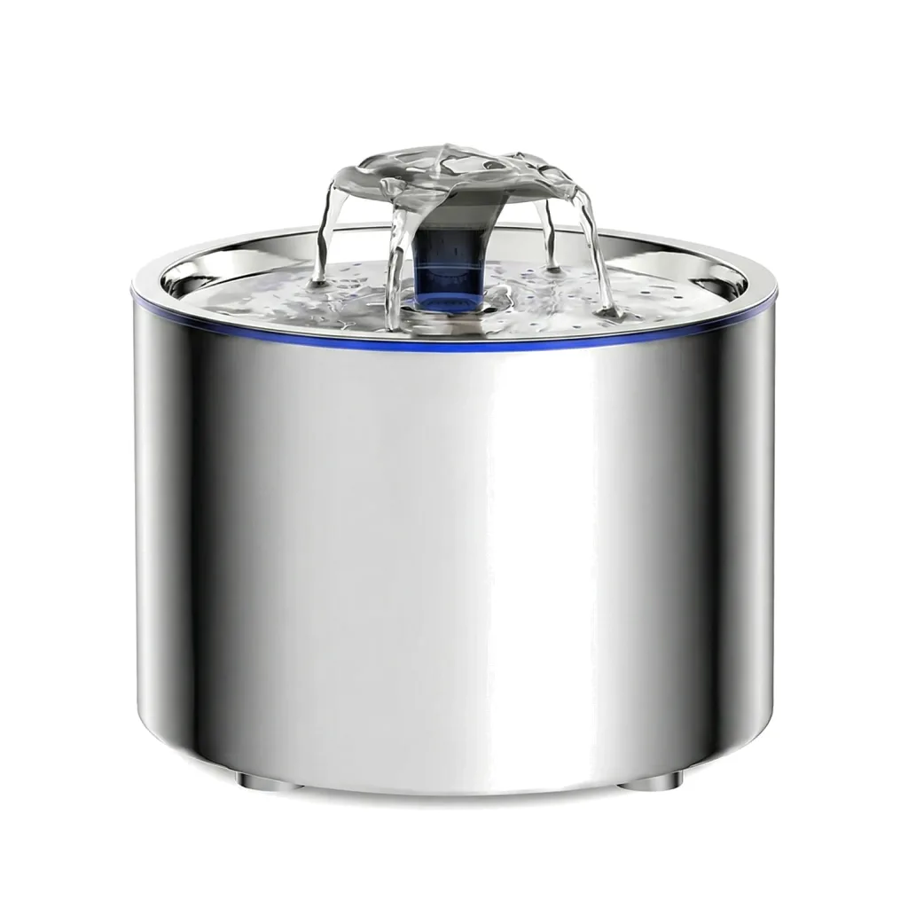 Fontaine à Eau pour Chat Inox SUS 304 - Arrêt Automatique - LED - 2,5 L
