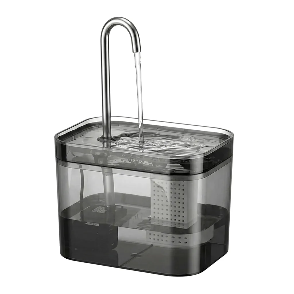 Fontaine à Eau pour Chat Ultra Compacte - Bec en Arc - Transparente - 1,5 L