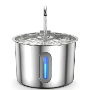 Fontaine à Eau pour Chat Inox 304 Intégral - Quasi Inaudible 20 dB - 2,2 L