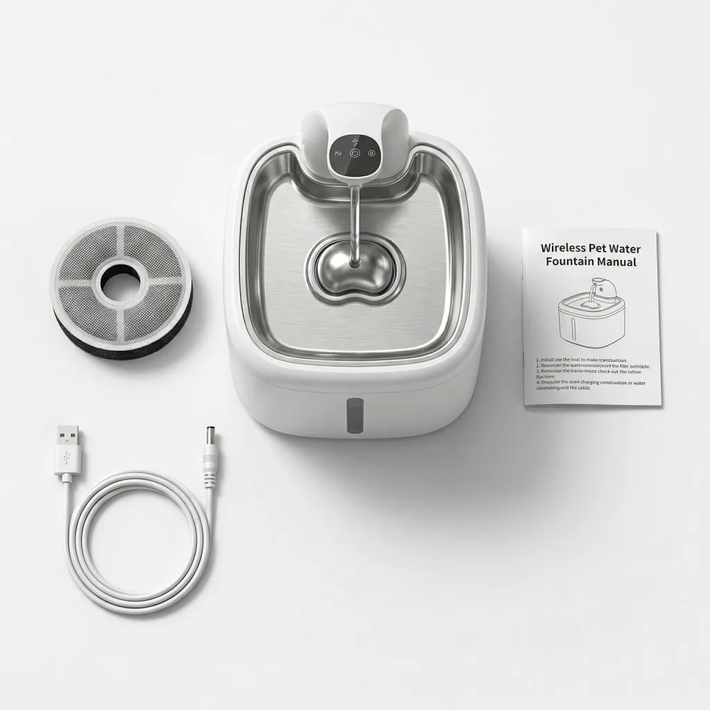 Fontaine à Eau pour Chat Sans Fil 23 dB - Capteur de Mouvement - 3,5 L