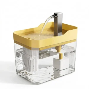 Mini Fontaine à Eau pour Chat - 4 Vitesses de Débit - Buse Inox Amovible - 1,5 L