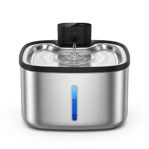 Fontaine à eau pour chat tout inox sans fil capteur de mouvement 3,5 L